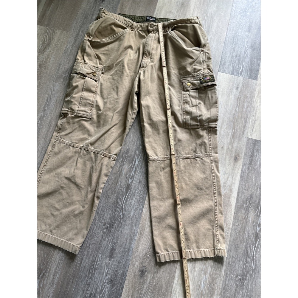 Polo Jeans Co. Ralph Lauren Vintage Tan Cargo Pants 90s Y2K 40X30 Freighter Pant - Picture 8 of 16
